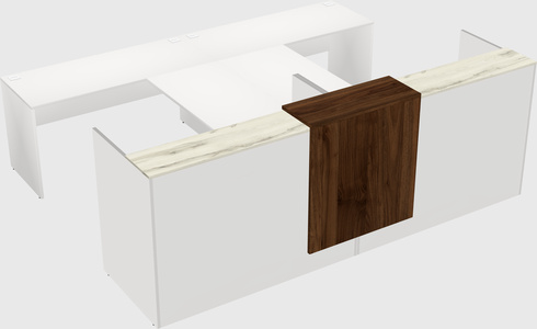 Shared u-shaped reception desks