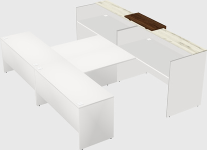 Shared u-shaped reception desks