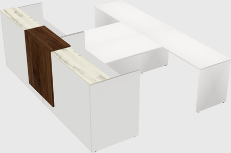 Shared u-shaped reception desks