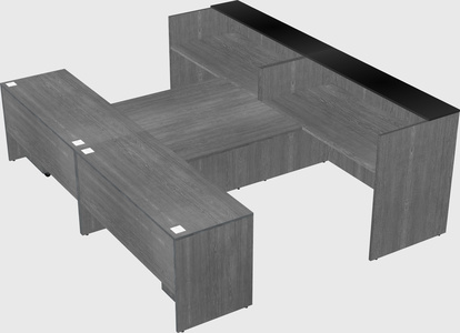 Shared u-shaped reception desks