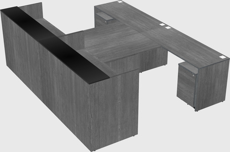 Shared u-shaped reception desks