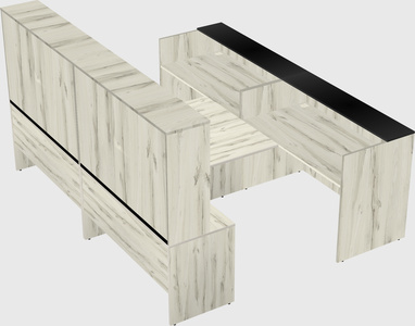 Shared u-shaped reception desks