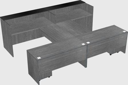 Shared u-shaped reception desks
