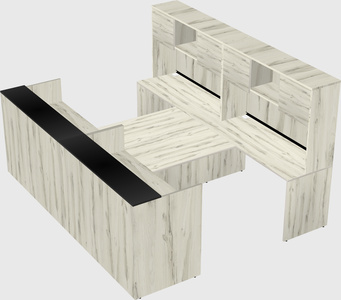 Shared u-shaped reception desks