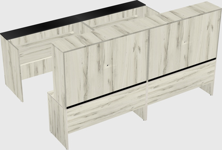 Shared u-shaped reception desks