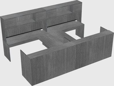 Shared u-shaped reception desks