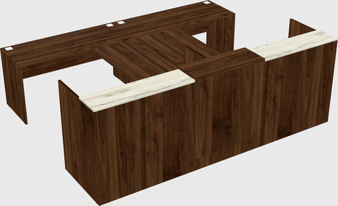 Shared u-shaped reception desks