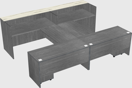 Shared u-shaped reception desks
