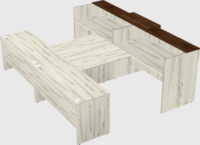 Shared u-shaped reception desks