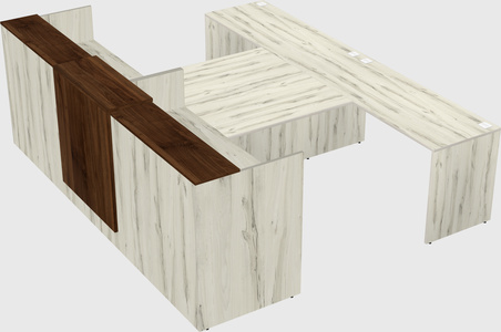 Shared u-shaped reception desks