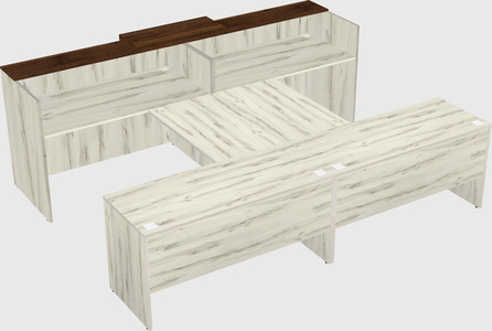 Shared u-shaped reception desks
