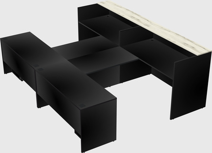 Shared u-shaped reception desks