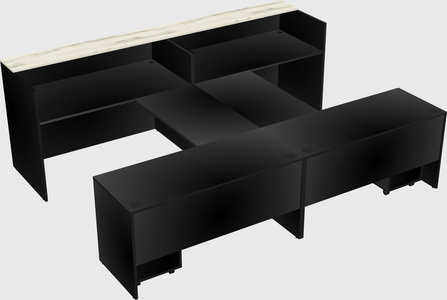 Shared u-shaped reception desks