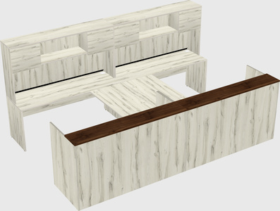Shared u-shaped reception desks