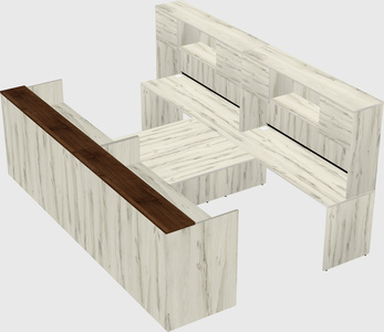 Shared u-shaped reception desks