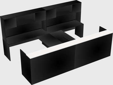 Shared u-shaped reception desks