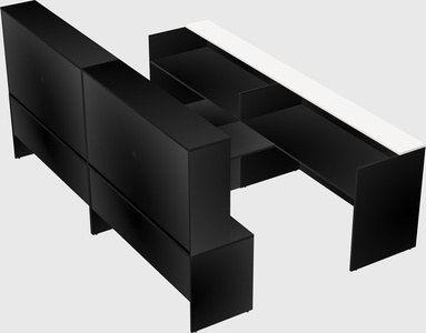Shared u-shaped reception desks