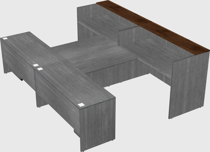 Shared u-shaped reception desks
