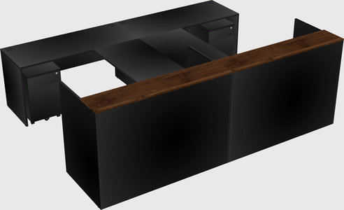 Shared u-shaped reception desks