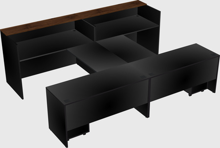 Shared u-shaped reception desks