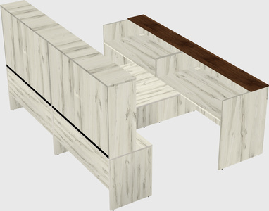 Shared u-shaped reception desks