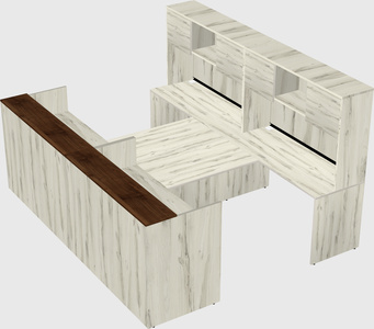 Shared u-shaped reception desks