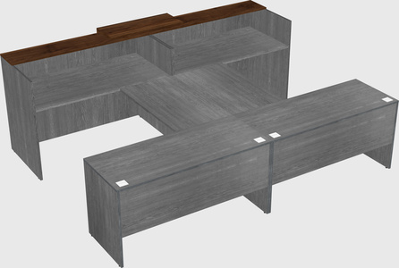 Shared u-shaped reception desks
