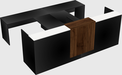 Shared u-shaped reception desks
