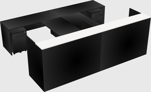 Shared u-shaped reception desks