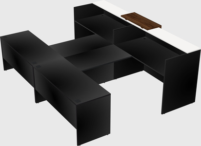 Shared u-shaped reception desks
