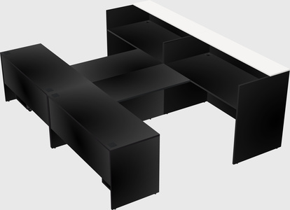 Shared u-shaped reception desks