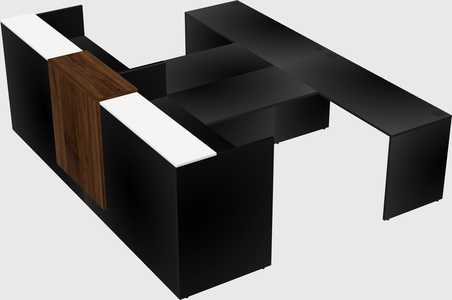 Shared u-shaped reception desks