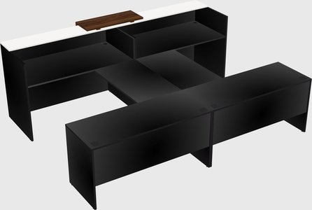 Shared u-shaped reception desks