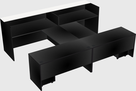 Shared u-shaped reception desks