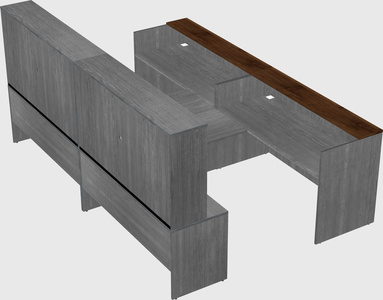 Shared u-shaped reception desks