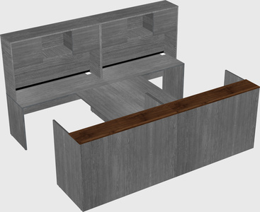 Shared u-shaped reception desks