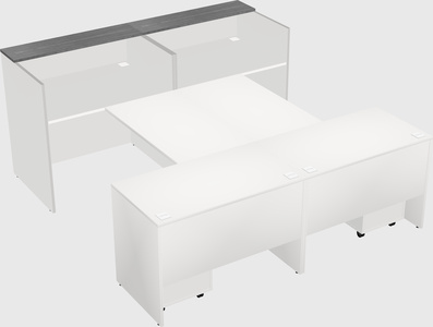 Shared u-shaped reception desks