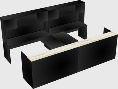 Shared u-shaped reception desks