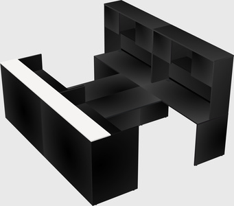Shared u-shaped reception desks
