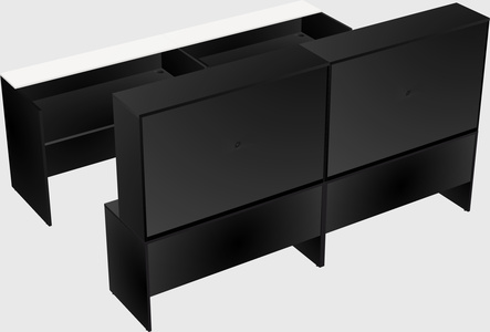 Shared u-shaped reception desks