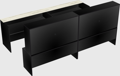 Shared u-shaped reception desks