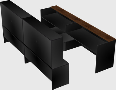 Shared u-shaped reception desks