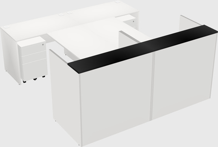 Shared u-shaped reception desks