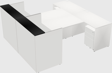 Shared u-shaped reception desks