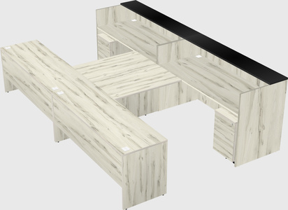 Shared u-shaped reception desks