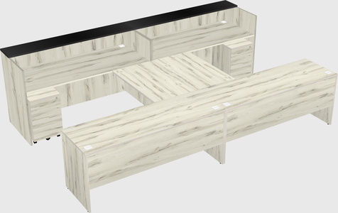 Shared u-shaped reception desks