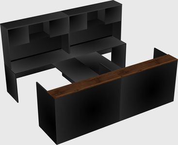 Shared u-shaped reception desks