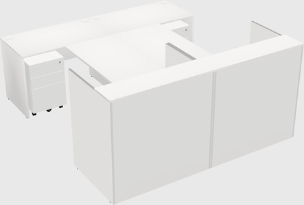 Shared u-shaped reception desks