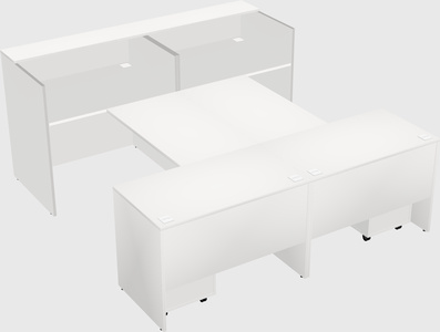 Shared u-shaped reception desks