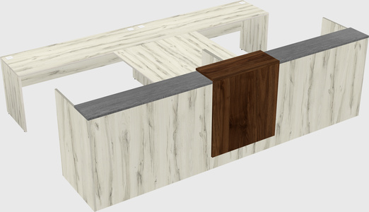 Shared u-shaped reception desks